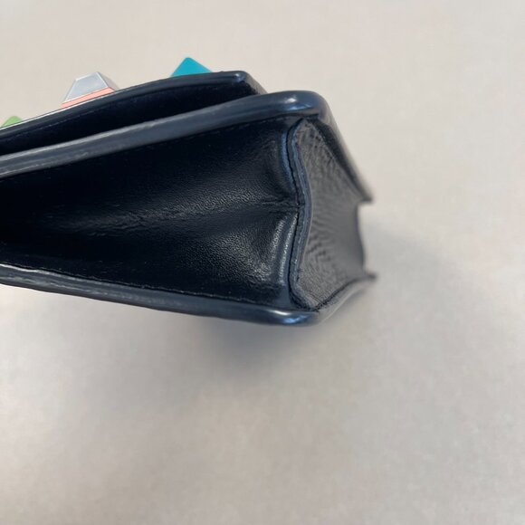 Fendi Rainbow Studded Black Calfskin Leather Tube Wallet on a Chain - Preowned - Picture 8 of 16